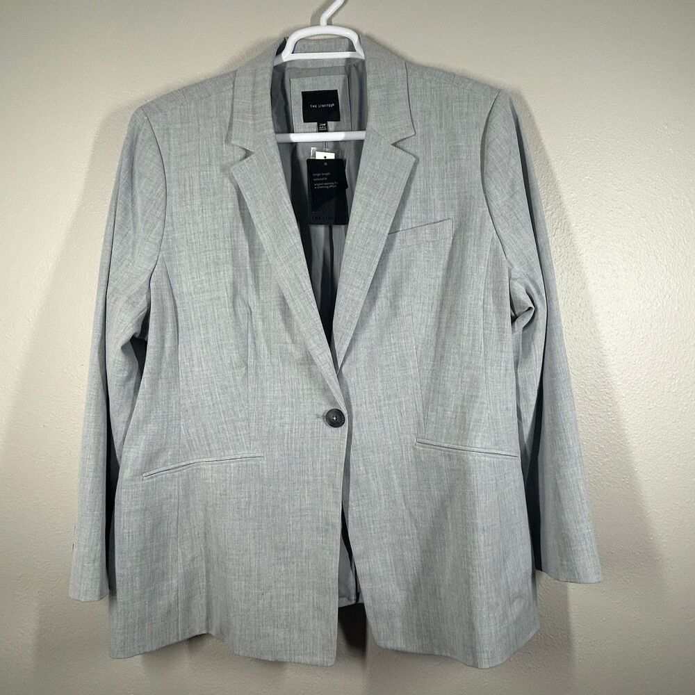 The Limited Blazer Womens 20W Light Gray Tailored Longer Length Suit Jacket